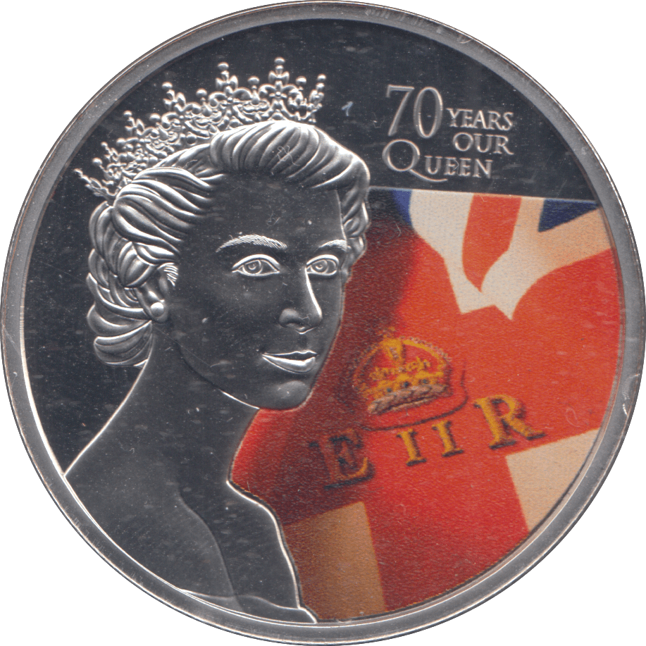 2022 PLATINUM PLATED FIVE POUNDS 70 YEARS OUR QUEEN - WORLD COINS - Cambridgeshire Coins