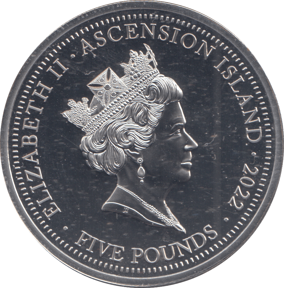 2022 PLATINUM PLATED FIVE POUNDS 70 YEARS OUR QUEEN - WORLD COINS - Cambridgeshire Coins