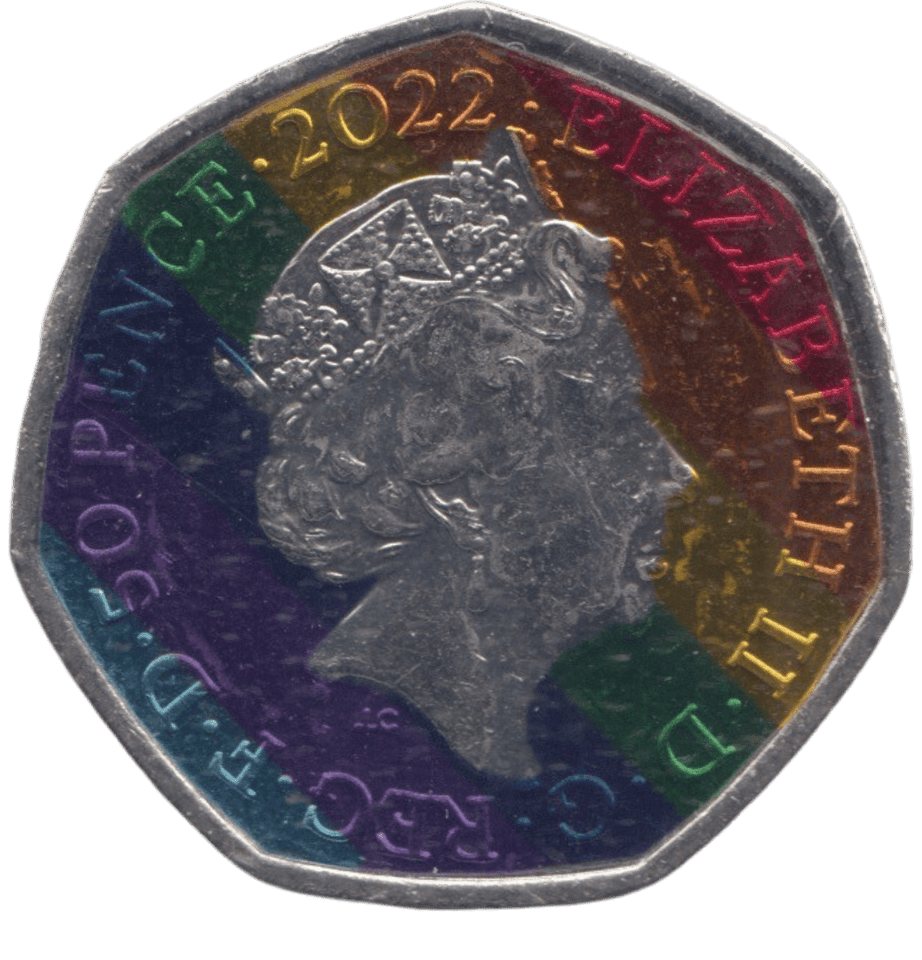 2022 PRIDE 50P COLOURED - 50P CIRCULATED - Cambridgeshire Coins