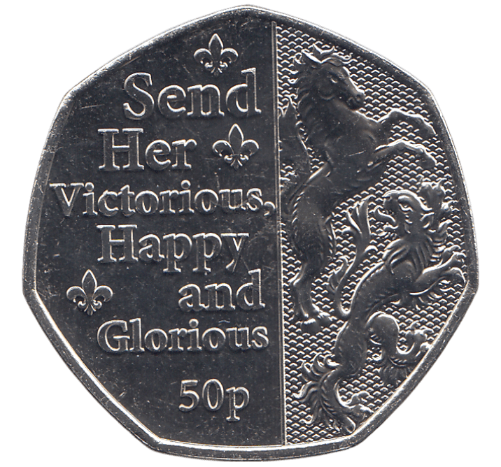 2022 SEND HER VICTORIOUS HAPPY AND GLORIOUS 50P ( BU ) - WORLD COINS - Cambridgeshire Coins