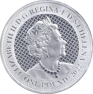2022 SILVER 1OZ ONE POUND BRILLIANT UNCIRCULATED ST. HELENA - SILVER WORLD COINS - Cambridgeshire Coins