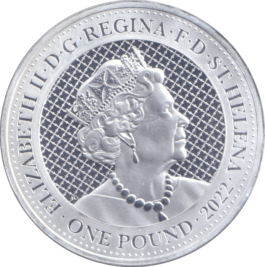 2022 SILVER 1OZ ONE POUND BRILLIANT UNCIRCULATED ST. HELENA - SILVER WORLD COINS - Cambridgeshire Coins