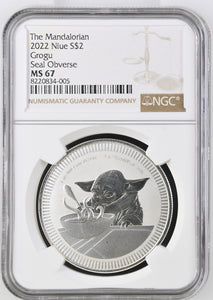 2022 SILVER $2 STAR WARS MANDALORIAN GROGU MS 67 - NGC SILVER COINS - Cambridgeshire Coins