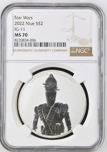 2022 SILVER $2 STAR WARS NIUE MS 70 TOP POP - NGC SILVER COINS - Cambridgeshire Coins