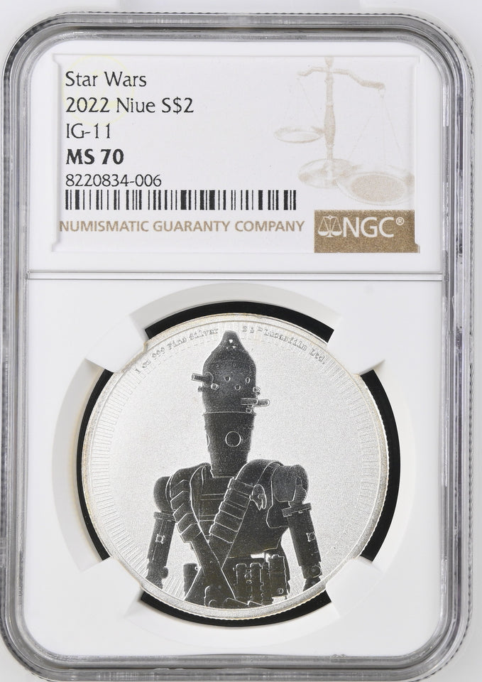 2022 SILVER $2 STAR WARS NIUE MS 70 TOP POP - NGC SILVER COINS - Cambridgeshire Coins