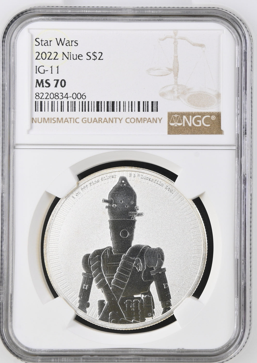 2022 SILVER $2 STAR WARS NIUE MS 70 TOP POP - NGC SILVER COINS - Cambridgeshire Coins