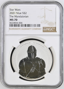 2022 SILVER $2 STAR WARS THE MANDALORIAN MS 70 TOP POP - NGC SILVER COINS - Cambridgeshire Coins