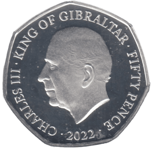 2022 SILVER 50P GIBRALTAR ( PROOF ) - 50P REGIONAL ISSUES - Cambridgeshire Coins
