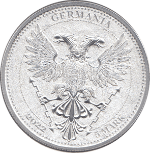 2022 SILVER FIVE MARKS LINDEN LEAF GERMANIA ( BU ) - SILVER WORLD COINS - Cambridgeshire Coins