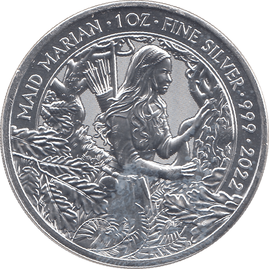 2022 SILVER MAID MARIAN TWO POUNDS UK - SILVER 1 oz COINS - Cambridgeshire Coins