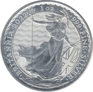 2022 SILVER ONE OUNCE BRITANNIA .999 FINE SILVER 2 POUND - SILVER WORLD COINS - Cambridgeshire Coins