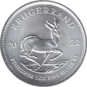 2022 SILVER ONE OUNCE FINE SILVER KRUGERRAND SOUTH AFRICA - SILVER WORLD COINS - Cambridgeshire Coins