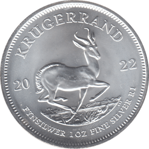 2022 SILVER ONE OUNCE FINE SILVER KRUGERRAND SOUTH AFRICA - SILVER WORLD COINS - Cambridgeshire Coins