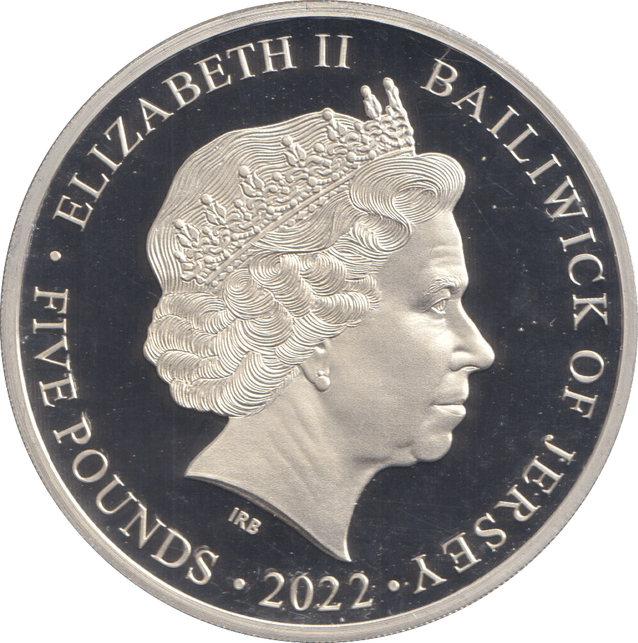 2022 SILVER PROOF FIVE POUND PLATINUM JUBILEE - SILVER WORLD COINS - Cambridgeshire Coins