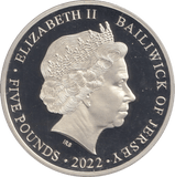 2022 SILVER PROOF FIVE POUND PLATINUM JUBILEE - SILVER WORLD COINS - Cambridgeshire Coins
