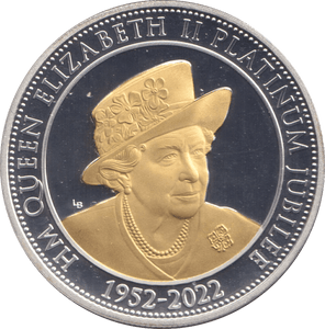 2022 SILVER PROOF FIVE POUND PLATINUM JUBILEE - SILVER WORLD COINS - Cambridgeshire Coins