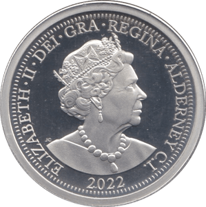 2022 SILVER PROOF ONE POUND ALDERNEY - SILVER WORLD COINS - Cambridgeshire Coins
