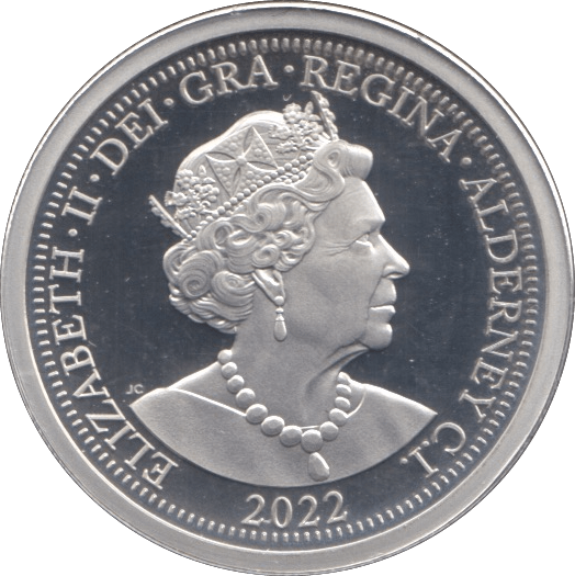 2022 SILVER PROOF ONE POUND ALDERNEY - SILVER WORLD COINS - Cambridgeshire Coins