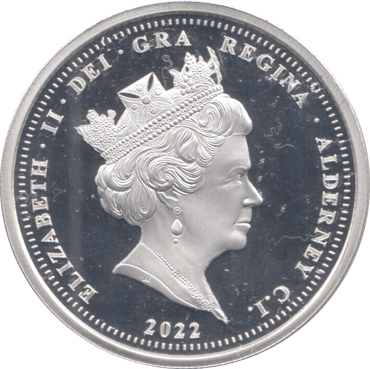 2022 SILVER PROOF TWO POUNDS ALDERNEY - SILVER WORLD COINS - Cambridgeshire Coins
