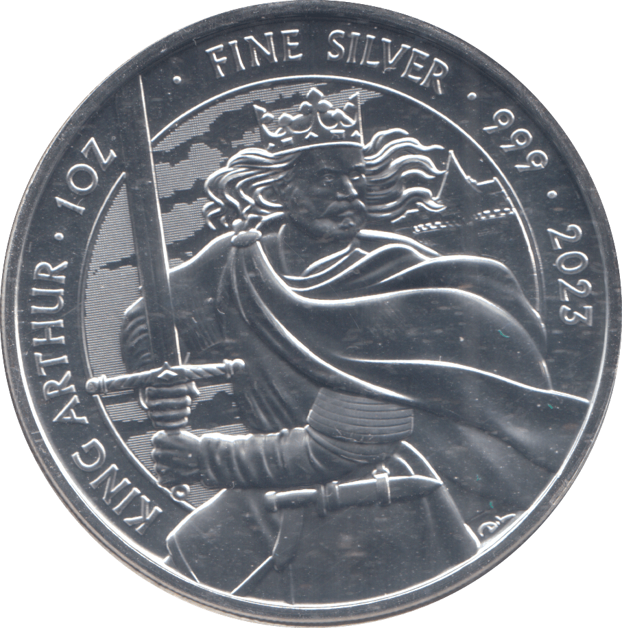 2023 1 OZ FINE SILVER 999 PROOF KING ARTHUR 2 POUNDS - SILVER WORLD COINS - Cambridgeshire Coins