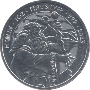 2023 1 OZ FINE SILVER 999 PROOF MERLIN 2 POUNDS - SILVER WORLD COINS - Cambridgeshire Coins
