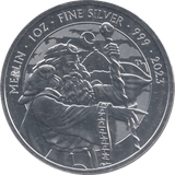 2023 1 OZ FINE SILVER 999 PROOF MERLIN 2 POUNDS - SILVER WORLD COINS - Cambridgeshire Coins