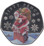 2023 50 PENCE FATHER CHRISTMAS BAILIWICK OF JERSEY COLOURED ( BU ) - WORLD COINS - Cambridgeshire Coins