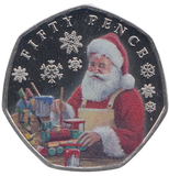 2023 50 PENCE FATHER CHRISTMAS BAILIWICK OF JERSEY COLOURED ( BU ) - WORLD COINS - Cambridgeshire Coins