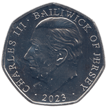 2023 50 PENCE FATHER CHRISTMAS BAILIWICK OF JERSEY COLOURED ( BU ) - WORLD COINS - Cambridgeshire Coins