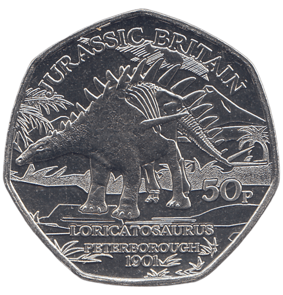 2023 50 PENCE JURASSIC BRITAIN LORICATOSAURUS ( BU ) - WORLD COINS - Cambridgeshire Coins