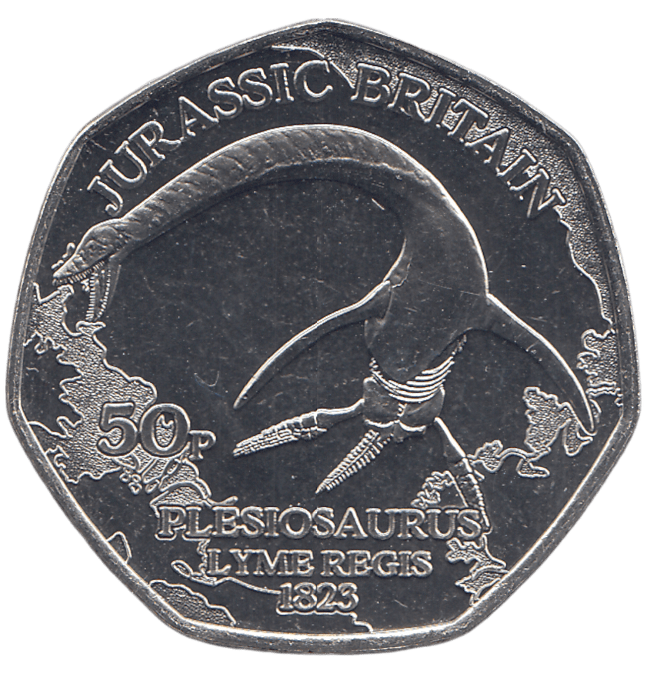 2023 50 PENCE JURASSIC BRITAIN PLESIOSAURUS ( BU ) - WORLD COINS - Cambridgeshire Coins