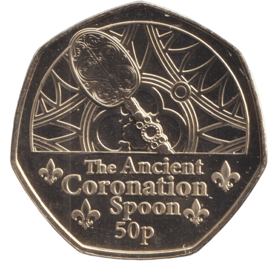 2023 50 PENCE THE ANCIENT CORONATION SPOON ( BU ) - WORLD COINS - Cambridgeshire Coins