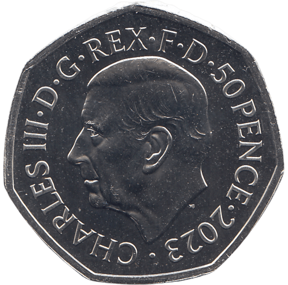 2023 50P CORONATION OF KING CHARLES III ( BU ) - WORLD COINS - Cambridgeshire Coins