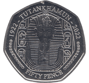 2023 50P DEATH MASK OF TUTANKHAMUN ( BU ) - £5 BU - Cambridgeshire Coins