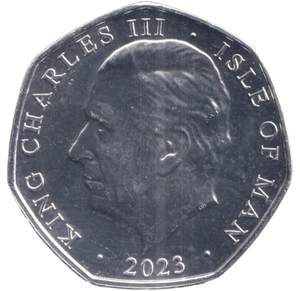 2023 50P 'GOD SAVE OUR GRACIOUS KING' ISLE OF MAN - 50P REGIONAL ISSUE - Cambridgeshire Coins