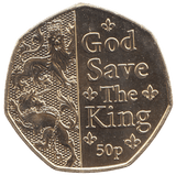 2023 50P GOD SAVE THE KING ( BU ) - WORLD COINS - Cambridgeshire Coins