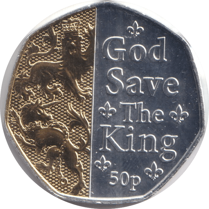 2023 50P 'GOD SAVE THE KING' ISLE OF MAN - WORLD COINS - Cambridgeshire Coins