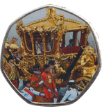 2023 50P SHAPED COIN BRITISH ROYAL GOLD STATE COACH - 50P SHAPED COIN - Cambridgeshire Coins