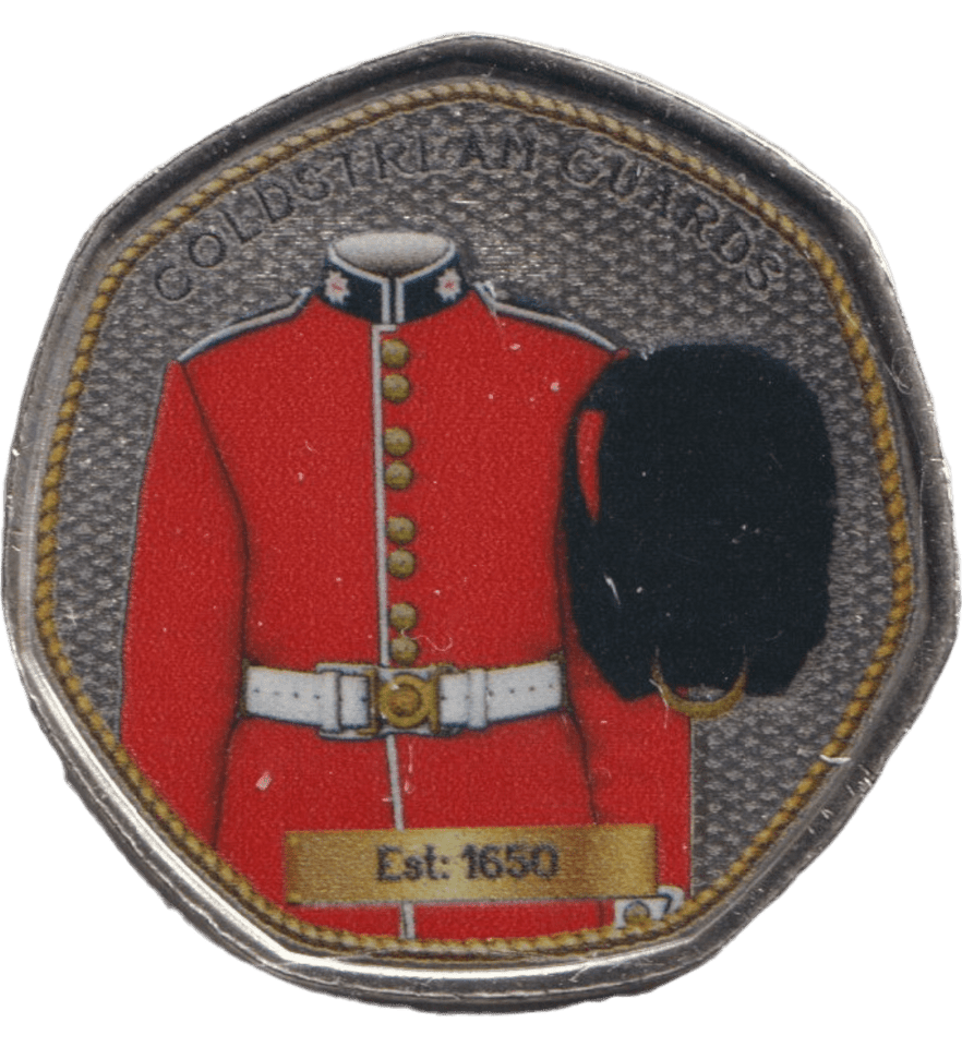 2023 50P SHAPED COIN COLDSTREAM GUARDS - 50P SHAPED COIN - Cambridgeshire Coins