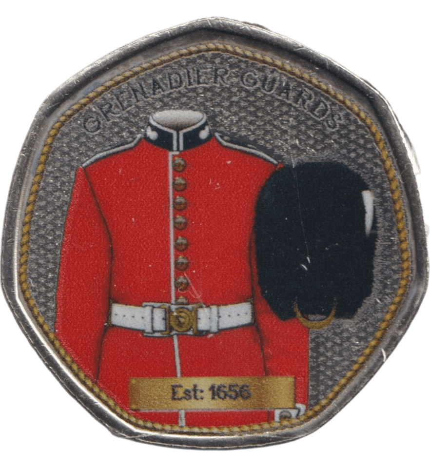 2023 50P SHAPED COIN GRENADIER GUARDS - 50P SHAPED COIN - Cambridgeshire Coins