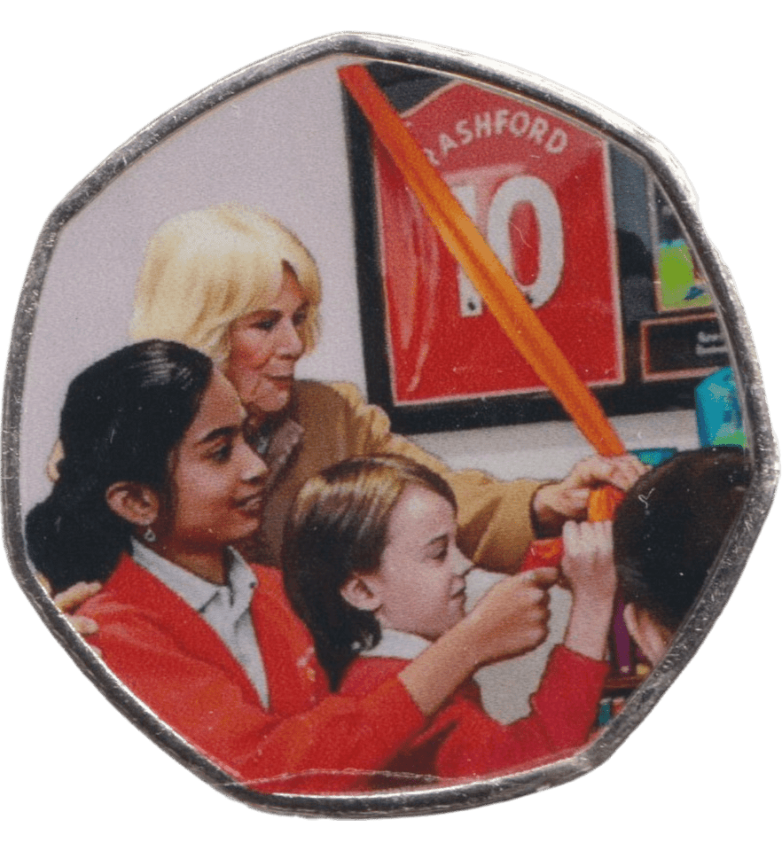 2023 50P SHAPED COIN LONG TO REIGN OVER US CAMILLA WITH THE PUBLIC - 50P SHAPED COIN - Cambridgeshire Coins