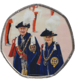 2023 50P SHAPED COIN LONG TO REIGN OVER US CHARLES III AND CAMILLA GARTER DAY SERVICE - 50P SHAPED COIN - Cambridgeshire Coins