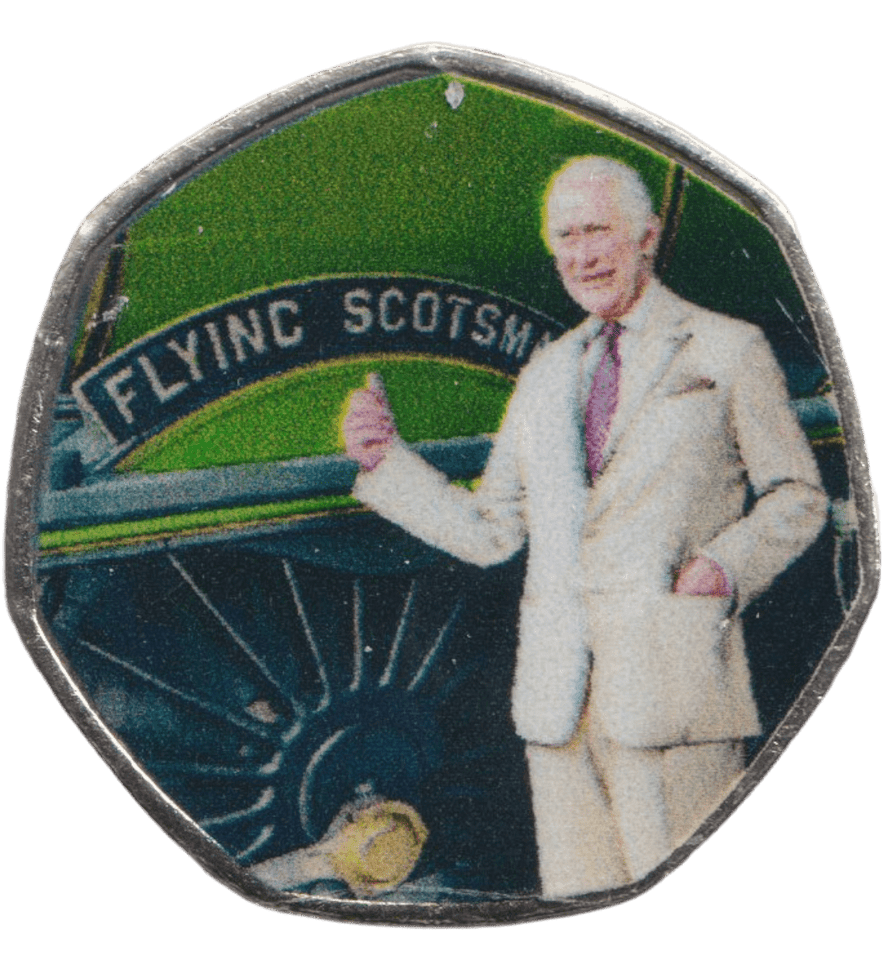 2023 50P SHAPED COIN LONG TO REIGN OVER US CHARLES III AND FLYING SCOTSMAN - 50P SHAPED COIN - Cambridgeshire Coins