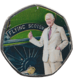2023 50P SHAPED COIN LONG TO REIGN OVER US CHARLES III AND FLYING SCOTSMAN - 50P SHAPED COIN - Cambridgeshire Coins