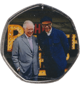 2023 50P SHAPED COIN LONG TO REIGN OVER US CHARLES III AND JAY BLADES - 50P SHAPED COIN - Cambridgeshire Coins