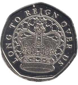 2023 50P SHAPED COIN LONG TO REIGN OVER US CHARLES III AND JOE BIDEN - 50P SHAPED COIN - Cambridgeshire Coins