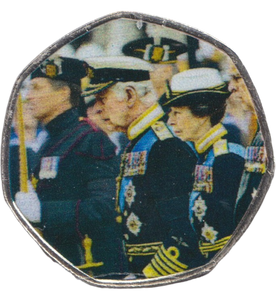 2023 50P SHAPED COIN LONG TO REIGN OVER US CHARLES III AND PRINCESS ANNE - 50P SHAPED COIN - Cambridgeshire Coins