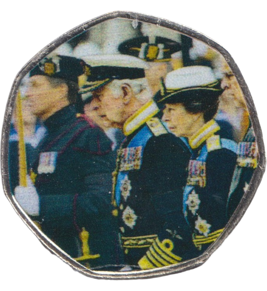 2023 50P SHAPED COIN LONG TO REIGN OVER US CHARLES III AND PRINCESS ANNE - 50P SHAPED COIN - Cambridgeshire Coins