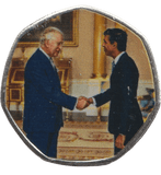 2023 50P SHAPED COIN LONG TO REIGN OVER US CHARLES III AND RISHI SUNAK - 50P SHAPED COIN - Cambridgeshire Coins