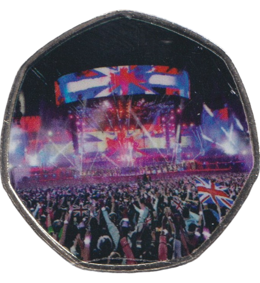 2023 50P SHAPED COIN LONG TO REIGN OVER US CHARLES III CORONATION CONCERT - 50P SHAPED COIN - Cambridgeshire Coins